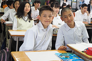 土浦の中学校訪問